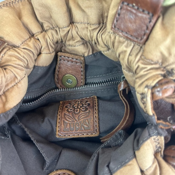 LUCKY BRAND "TULIP" Hobo Satchel Tote Bag Purse in Bourbon Leather - Picture 5 of 5